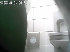 Pretty ladies spied in a public toilet