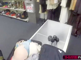 Pretty stewardess gets slutty with owner so owner fucks her hard and wild