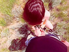 Pretty teen 18+ fucks and looks at the ships  Public sex on wild beach 