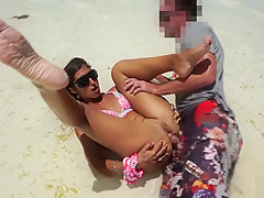Public Anal sex on beach! Mila Fox