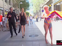 Public Bitch Drinks Piss And Sperm In Front Of