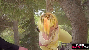 Public Whore Suspension Bondage Exposed With Buttplug In Ass