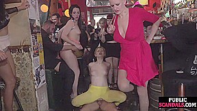 Public deepthroating sluts pussyfucked in reality orgy