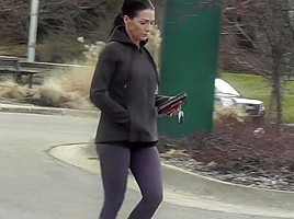 Public edging & ejaculation watching spandex wrapped buns