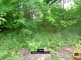 Public fucked MILF in stockings drilled outdoor by sex date