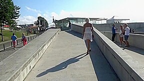 Public masturbation in the telecabin  A real orgasm 
