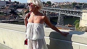 Public masturbation in the telecabin  A real orgasm 