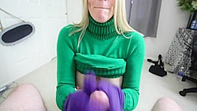 Purple Gloves Handjob
