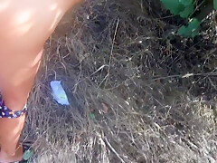 Quick Fuck In The Bushes With Friends Stepmom While Her Stepson Is Walking On The Beach