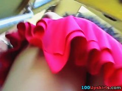 Random upskirt of red costume