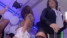Raunchy babes get rammed in the club