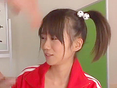 Ravishing Japanese teen 18+ doll Sara Seori fingering her hairy