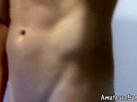 Real Amateur Jock Films His Solo Masturbation In Bathroom