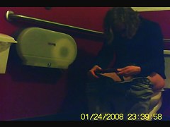 Real amateur fem spends some time pissing on toilet