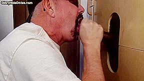 Real gaydaddy sucks black gloryhole dick in private video