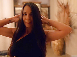 Record Of The Beautiful Hot Skinny Brunette Eating Cum After Dinner In The Hotel Room - Sophia Kevin