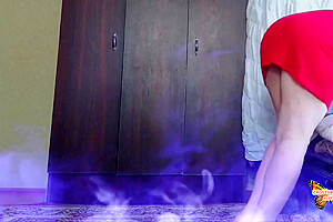 Red Dressed Sexy Femboy Slut Sissy Boy Amateur Homemade Model - White Bbw