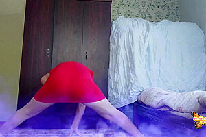 Red Dressed Sexy Femboy Slut Sissy Boy Amateur Homemade Model - White Bbw