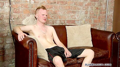 Red Head Jacks His Uncut Cock - Ashley Hayes