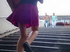 Red Skirt Cloudy Day