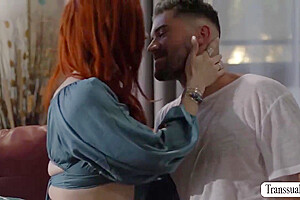 Redhead Slut Ts Barebacked By New Friend