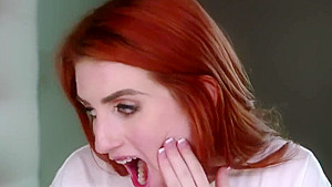 Redhead sexy chicc rides on top of her boyfriends man meat