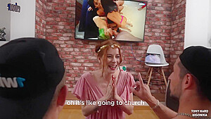 Redheaded Girlfriend Sucked Off Two Guys  Nigonika