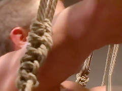 Restrained wrestling hunk gets anally fucked