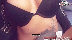 Risky Public Sex Date with german gothic milf in car