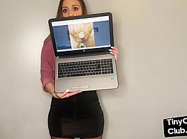 SPH solo Brit babe talks humiliative to small dickie guys