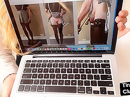 SPH solo babe in stockings humiliating small cock guys