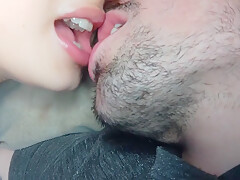 Saliva French Tongue Kissing With My Cute Gf - Close Up Wild Hd 4k