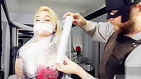 Saran Wrap Escape Challenge: BDSM Master/slave Edition by Red Back Porch