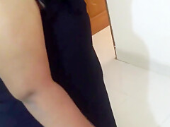Saudi Muslim Burqa And Hijab Sexy Maid With Big Tits And Big Ass Sweeps The House