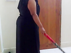 Saudi Muslim Burqa And Hijab Sexy Maid With Big Tits And Big Ass Sweeps The House