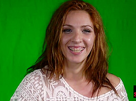 Scandalous redhead bitch dominated in orgy by big dick
