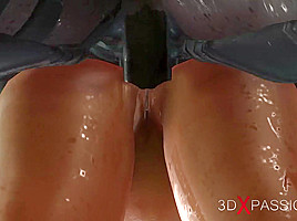 Sci-fi sex  Hot sexy blonde gets fucked in the lab  Fuck machine