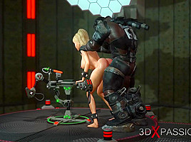 Sci-fi sex  Hot sexy blonde gets fucked in the lab  Fuck machine