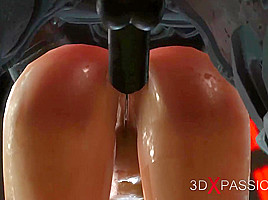 Sci-fi sex  Hot sexy blonde gets fucked in the lab  Fuck machine