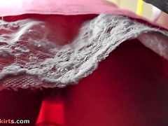 Seductive upskirt ass of a gorgeous blonde lady
