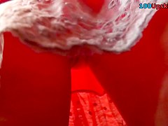 Seductive upskirt ass of a gorgeous blonde lady