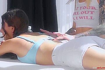 Serene Hill - Lesbian Massage Class With Del Ray, Lysagna Delray And Serena Hill