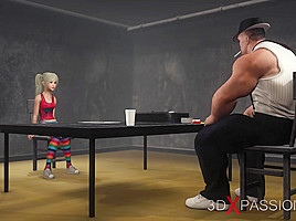 Sex in police station! A hot college girl gets fucked by an interrogator