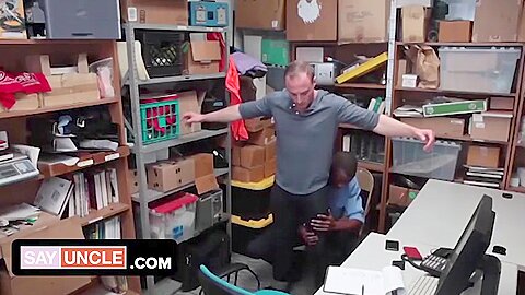 Sexy Black Security Officer Questioning For Shoplifting With Jacob Durham