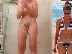 Sexy Hairy brunette wife exposed in the shower