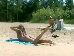 Sexy Naked Pussy Filmed at the Beach