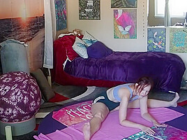 Sexy Yoga In Shorts And A Small Top
