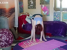Sexy Yoga In Shorts And A Small Top