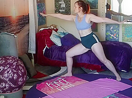 Sexy Yoga In Shorts And A Small Top