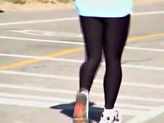 Sexy candid camera recording nice running legs in the street 01x
